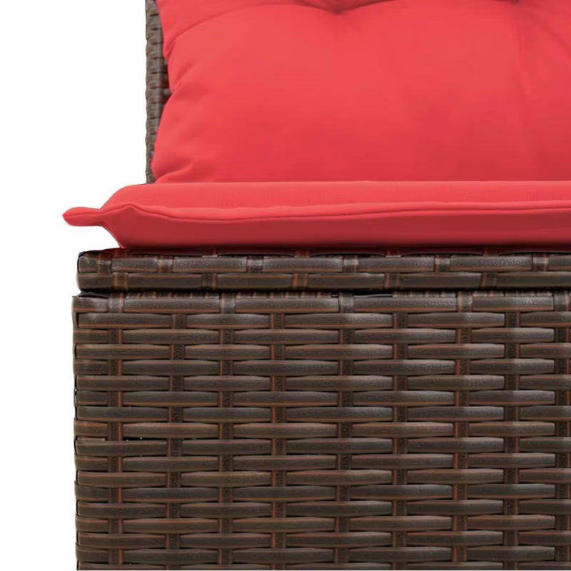 Havesofa 172x62 cm Brun Polykeg med Hynder WM-366241