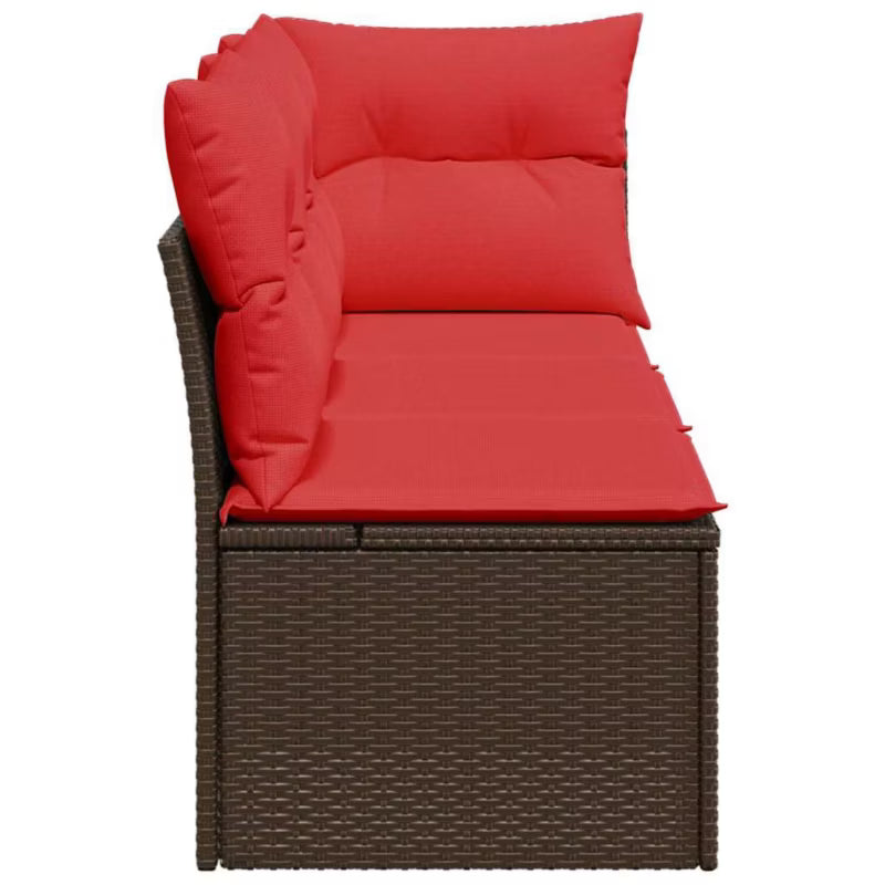 Havesofa 172x62 cm Brun Polykeg med Hynder WM-366241