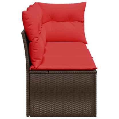 Havesofa 172x62 cm Brun Polykeg med Hynder WM-366241