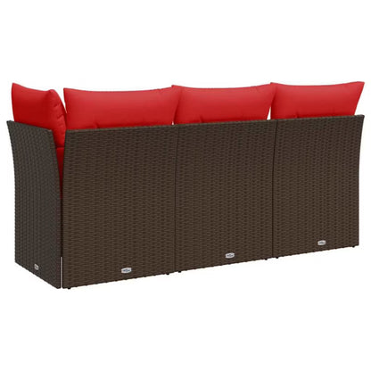 Havesofa 172x62 cm Brun Polykeg med Hynder WM-366241
