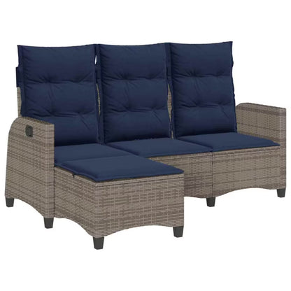 Havesofa 176x138 cm Grå Polyethylen Rattan