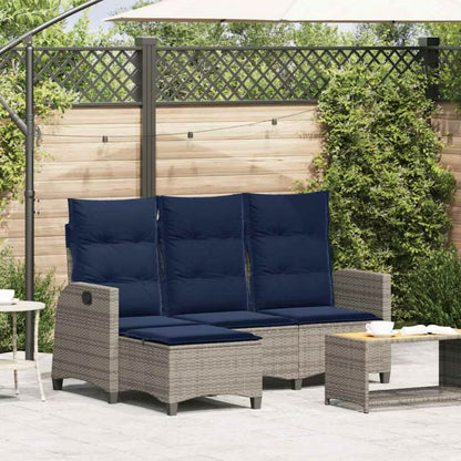 Havesofa 176x138 cm Grå Polyethylen Rattan
