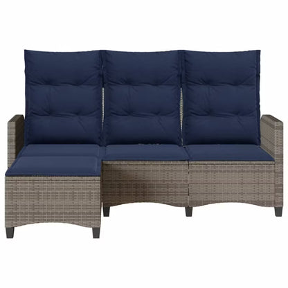 Havesofa 176x138 cm Grå Polyethylen Rattan