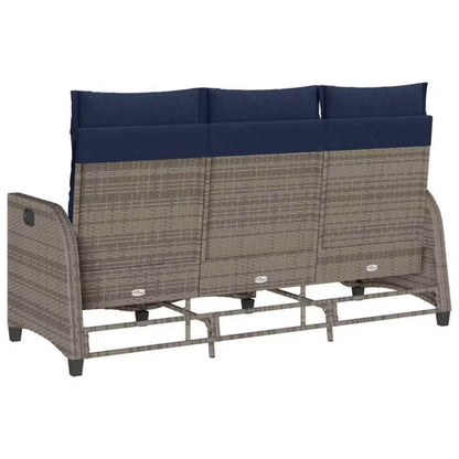 Havesofa 176x138 cm Grå Polyethylen Rattan