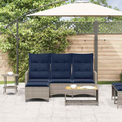 Havesofa 176x138 cm Grå Polyethylen Rattan
