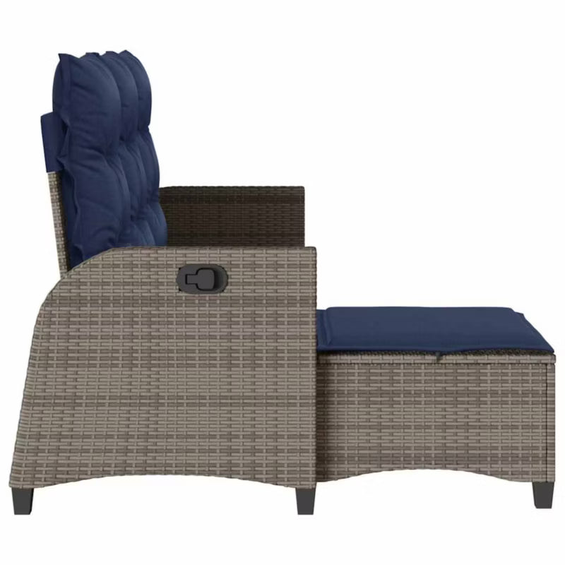 Havesofa 176x138 cm Grå Polyethylen Rattan