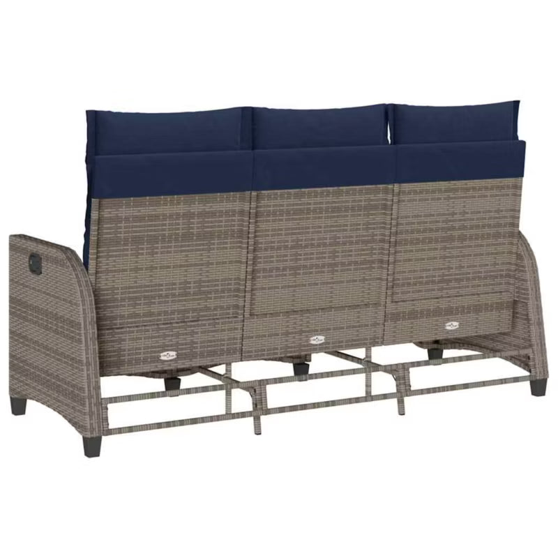 Havesofa 176x138 cm Grå Polyethylen Rattan
