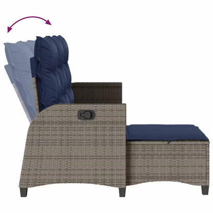 Havesofa 176x138 cm Grå Polyethylen Rattan