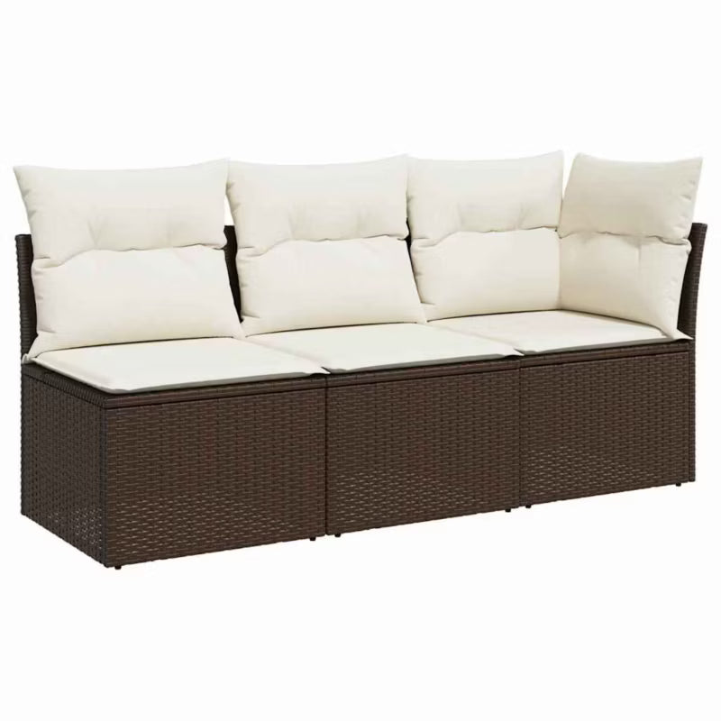 Havesofa 179x62 cm Brun med Hynder WM-366218