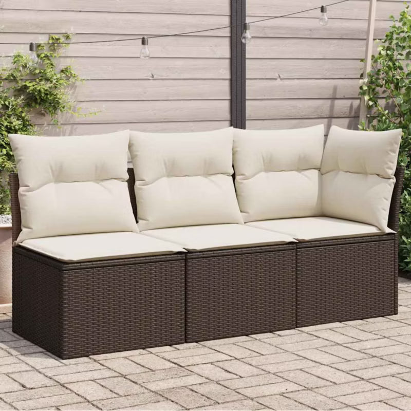 Havesofa 179x62 cm Brun med Hynder WM-366218