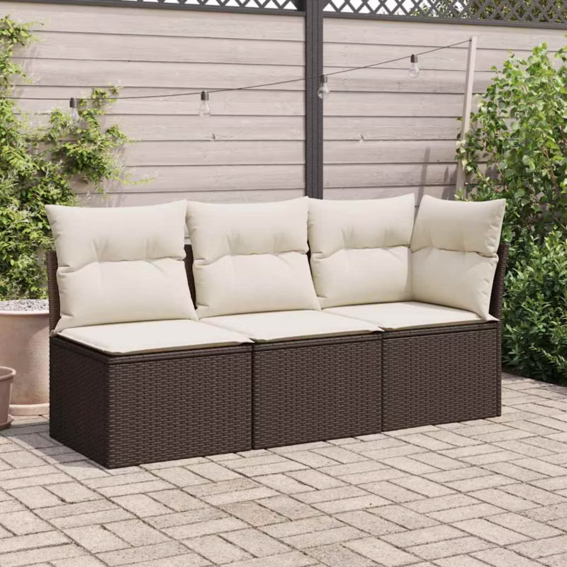 Havesofa 179x62 cm Brun med Hynder WM-366218