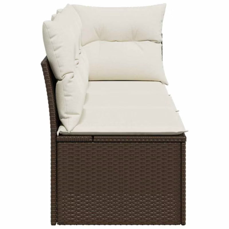 Havesofa 179x62 cm Brun med Hynder WM-366218