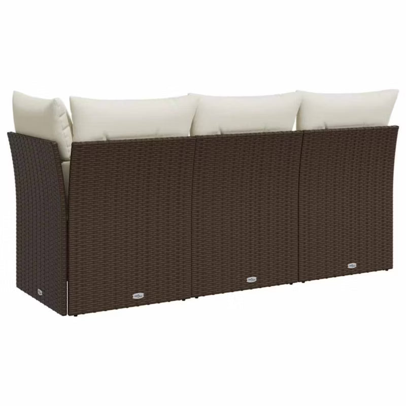 Havesofa 179x62 cm Brun med Hynder WM-366218