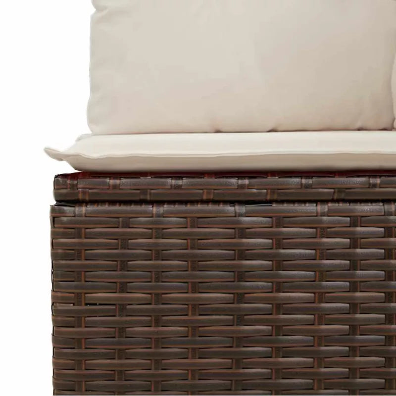 Havesofa 179x62 cm Brun med Hynder WM-366218