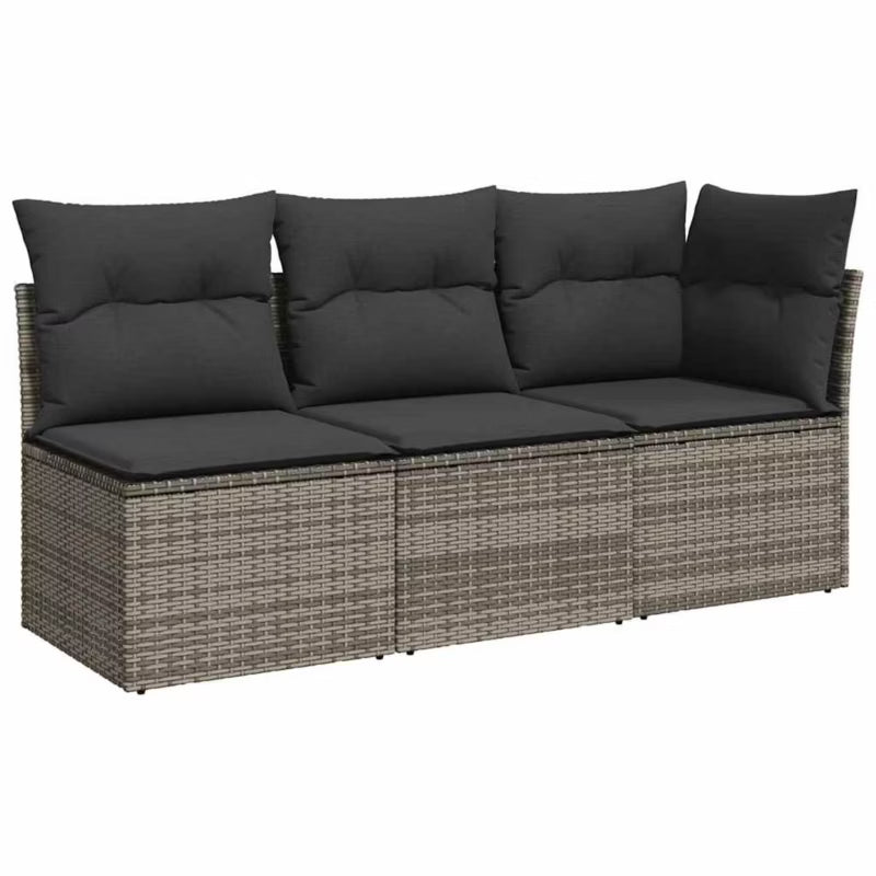 Havesofa 179x62 cm Grå Polyrattan