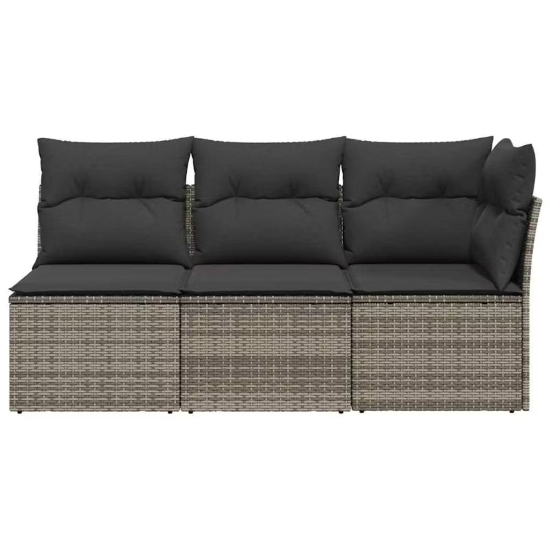 Havesofa 179x62 cm Grå Polyrattan