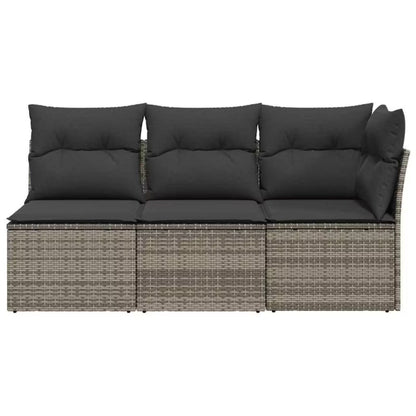 Havesofa 179x62 cm Grå Polyrattan