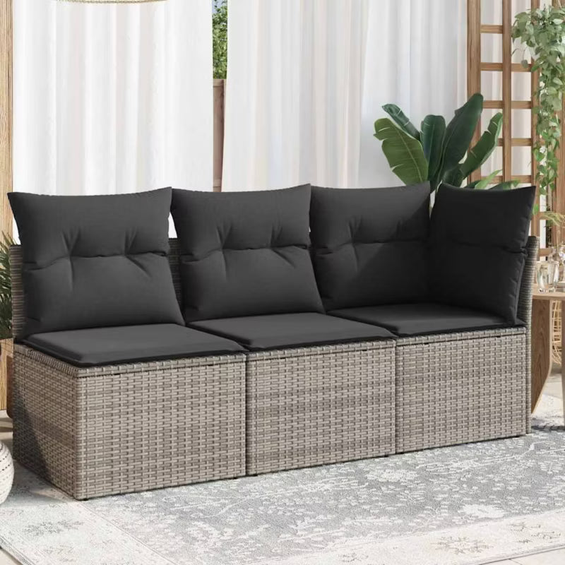 Havesofa 179x62 cm Grå Polyrattan