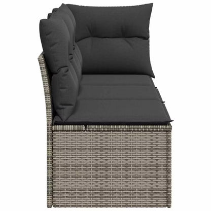 Havesofa 179x62 cm Grå Polyrattan