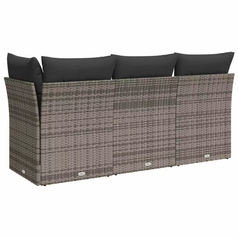 Havesofa 179x62 cm Grå Polyrattan
