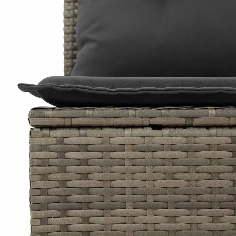 Havesofa 179x62 cm Grå Polyrattan