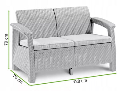 Havesofa 182x70 cm Brun Rattanlook