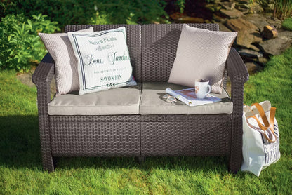 Havesofa 182x70 cm Brun Rattanlook