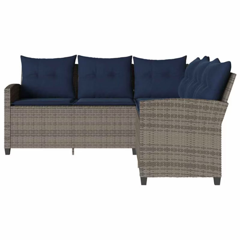 Havesofa 184x184 cm Grå Polybambus