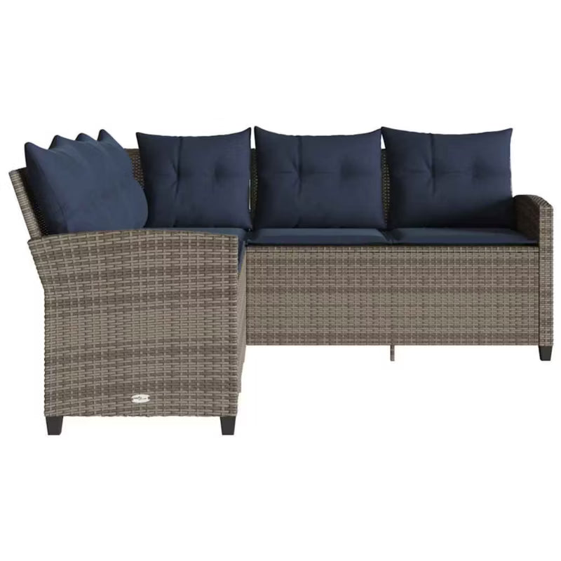 Havesofa 184x184 cm Grå Polybambus