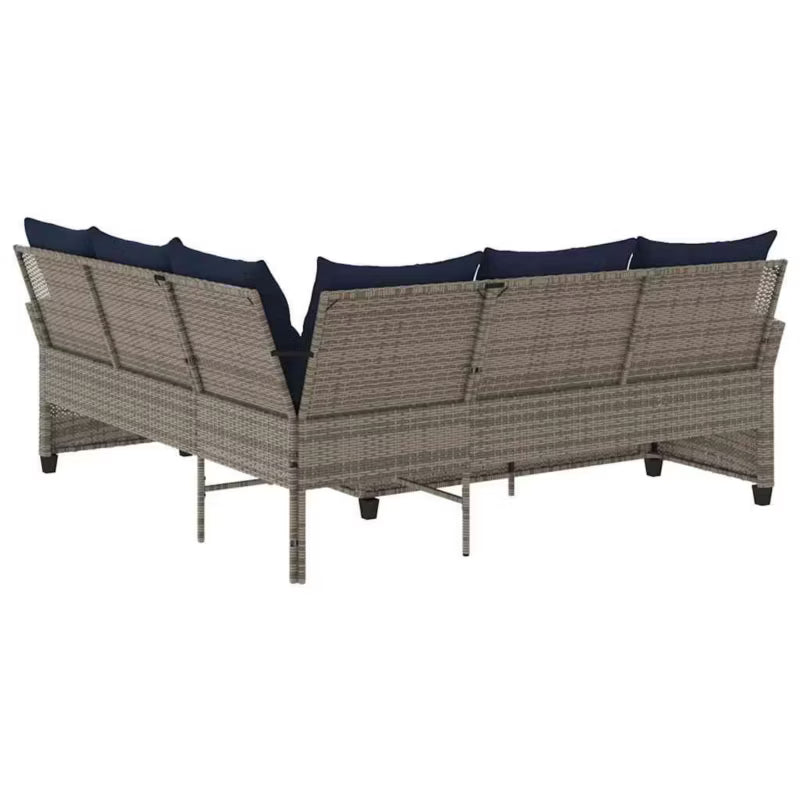Havesofa 184x184 cm Grå Polybambus