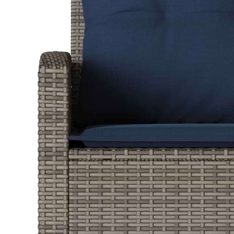 Havesofa 184x184 cm Grå Polybambus