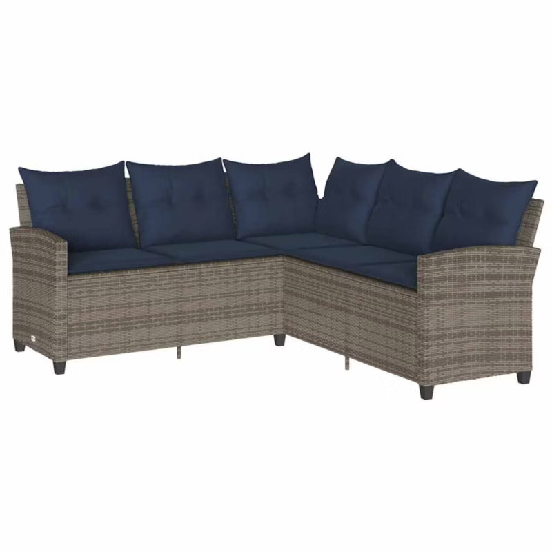Havesofa 184x184 cm Grå Polybambus