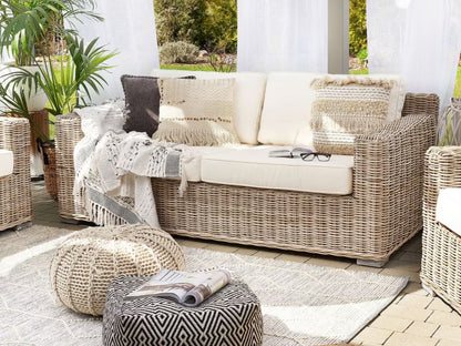 Havesofa 2-Personer Ardea Rattan Lys Brun
