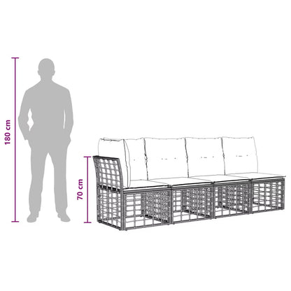 Havesofa 227x62 cm Brun Polykombination