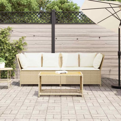Havesofa 233x68,5 cm Beige Poly共享rattan med Hynder