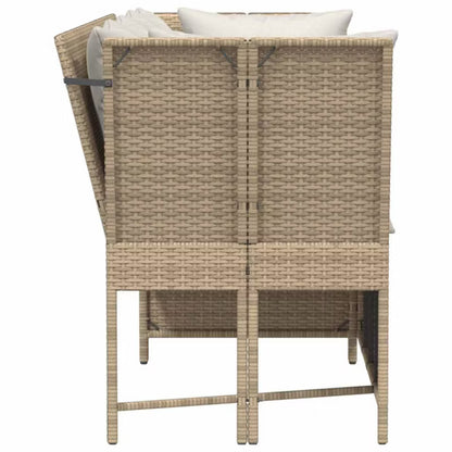 Havesofa 233x68,5 cm Beige Poly共享rattan med Hynder