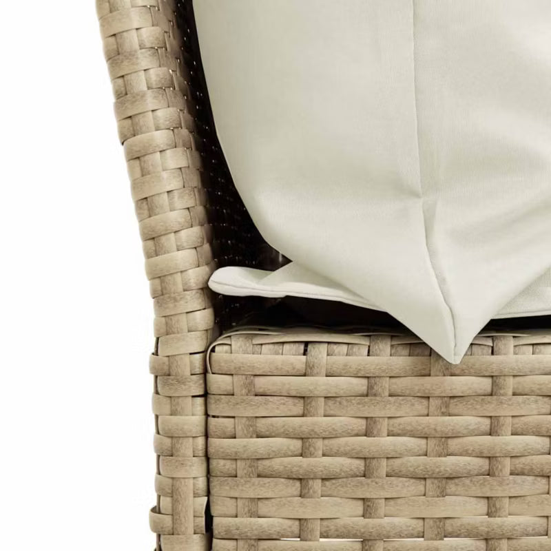 Havesofa 233x68,5 cm Beige Poly共享rattan med Hynder