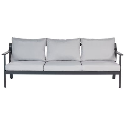 Havesofa 3-Personer 225x80 cm Lysegrå Aluminium