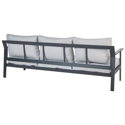 Havesofa 3-Personer 225x80 cm Lysegrå Aluminium