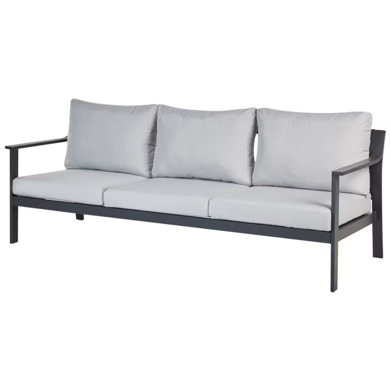Havesofa 3-Personer 225x80 cm Lysegrå Aluminium