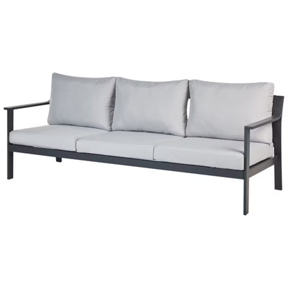 Havesofa 3-Personer 225x80 cm Lysegrå Aluminium