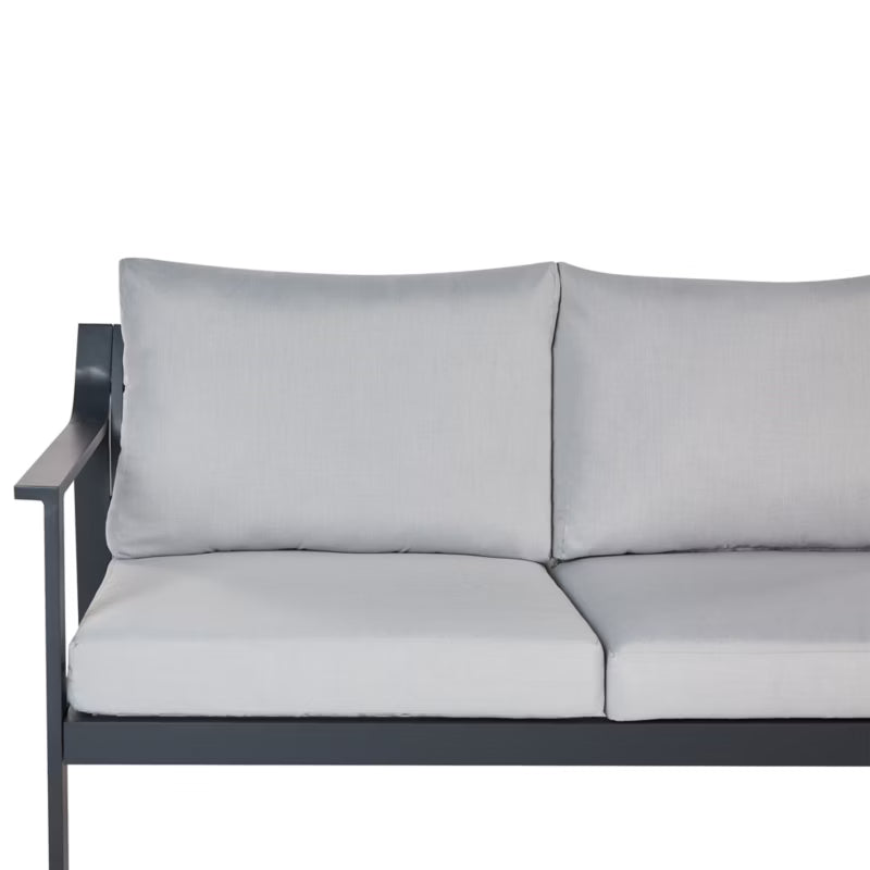 Havesofa 3-Personer 225x80 cm Lysegrå Aluminium