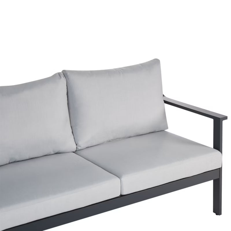 Havesofa 3-Personer 225x80 cm Lysegrå Aluminium