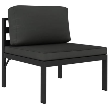 Havesofa 3-Personer Antracitgrå Aluminium med Hynder