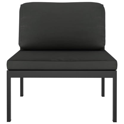 Havesofa 3-Personer Antracitgrå Aluminium med Hynder