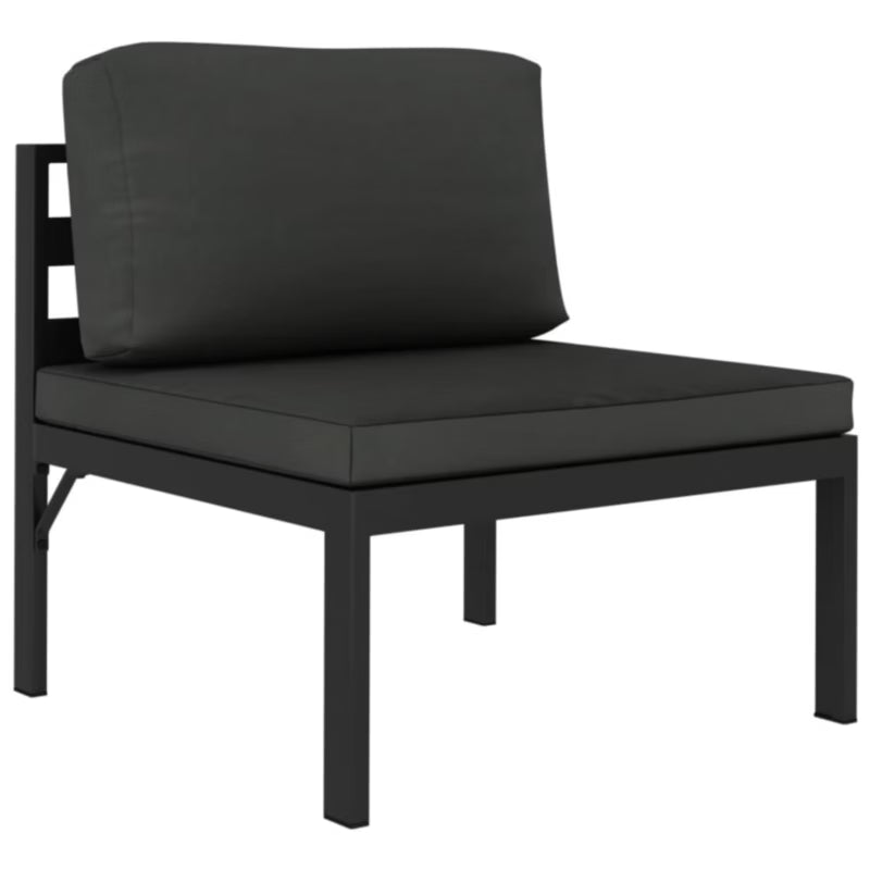 Havesofa 3-Personer Antracitgrå Aluminium med Hynder