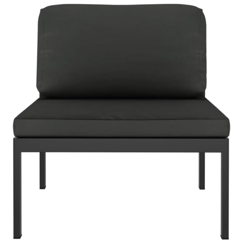 Havesofa 3-Personer Antracitgrå Aluminium med Hynder