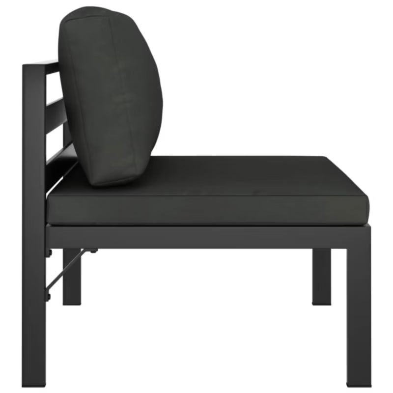 Havesofa 3-Personer Antracitgrå Aluminium med Hynder