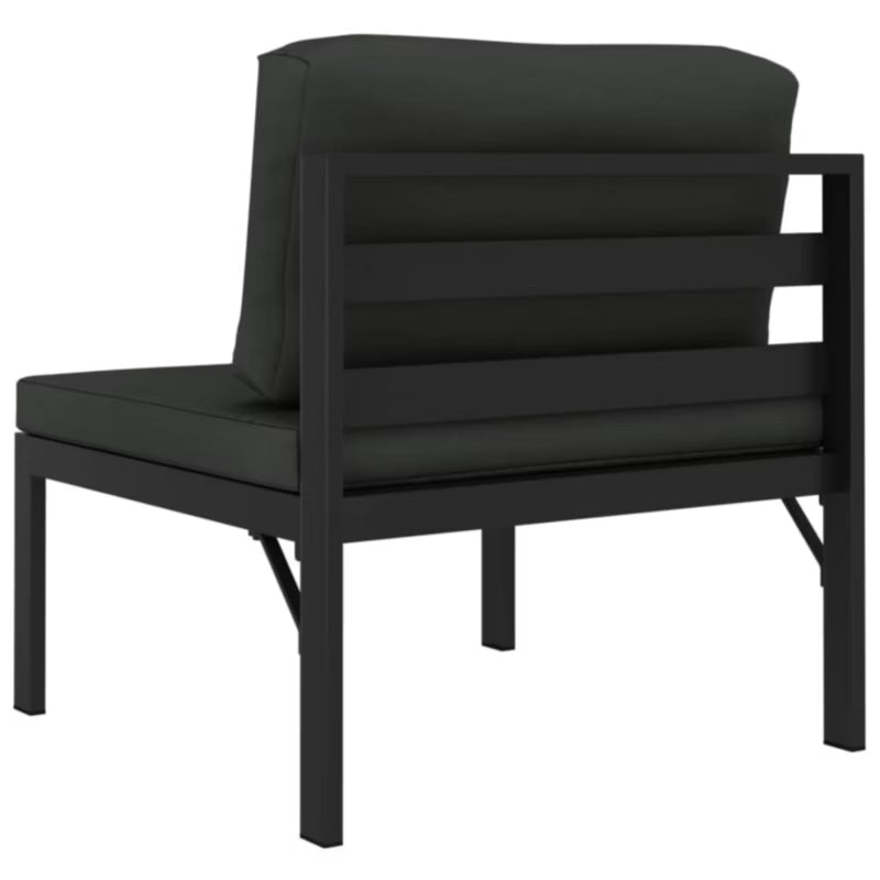 Havesofa 3-Personer Antracitgrå Aluminium med Hynder