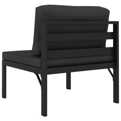 Havesofa 3-Personer Antracitgrå Aluminium med Hynder